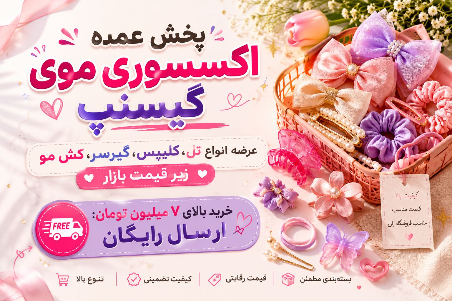 پخش اکسسوری موی گیسنپ